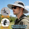 thumbnail image 5 of (2 pack) EINSKEY Sun Hat for Men Women, Waterproof Wide Brim Boonie Bucket Hat for Fishing Hiking - Light Gray, 5 of 9