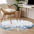 thumbnail image 4 of Blue Starfish Coastal Round Area Rug 3.3Ft Washable Circle Rugs for Dining Room Table, Eucalyptus Summer Nautical Shell Non-Slip Carpet Floor Mats Indoor Outdoor Carpet Runner Aesthetic Home Decor, 4 of 8