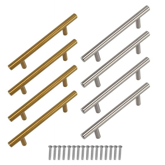 8 PCS Gold Silver Handles Hardware Stainless Steel Drawer Pulls
