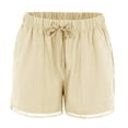 thumbnail image 4 of vigerkar Womens Casual Shorts Comfy Elastic Waist Drawstring Pocket Shorts Pants Khaki, XXL, 4 of 9