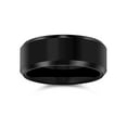 thumbnail image 2 of Bling Jewelry Mens Beveled Edge Gunmetal Black Silver Titanium Wedding Band Ring Comfort Fit 8MM, 2 of 5
