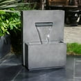 thumbnail image 2 of LuxenHome Cascading Gray with Speckled Black Rectangle 26-Inch Tall Resin Garden Fountain with Planter, 2 of 6