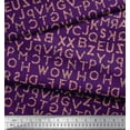 thumbnail image 2 of Soimoi Purple Rayon Crepe Fabric Floral Alphabet Text Fabric Prints By Yard 46 Inch Wide, 2 of 3