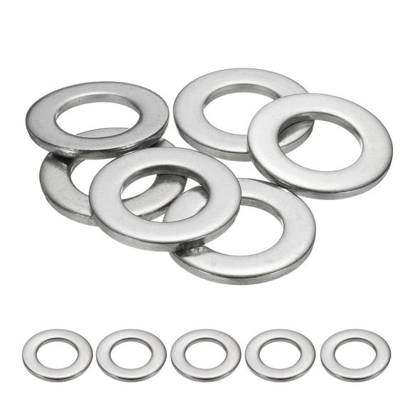 M24 Flat Washer for Screw, 6Pcs 304 Stainless Steel Washers 24MM ID x 44MM OD x 4MM Thick(Silver Tone)