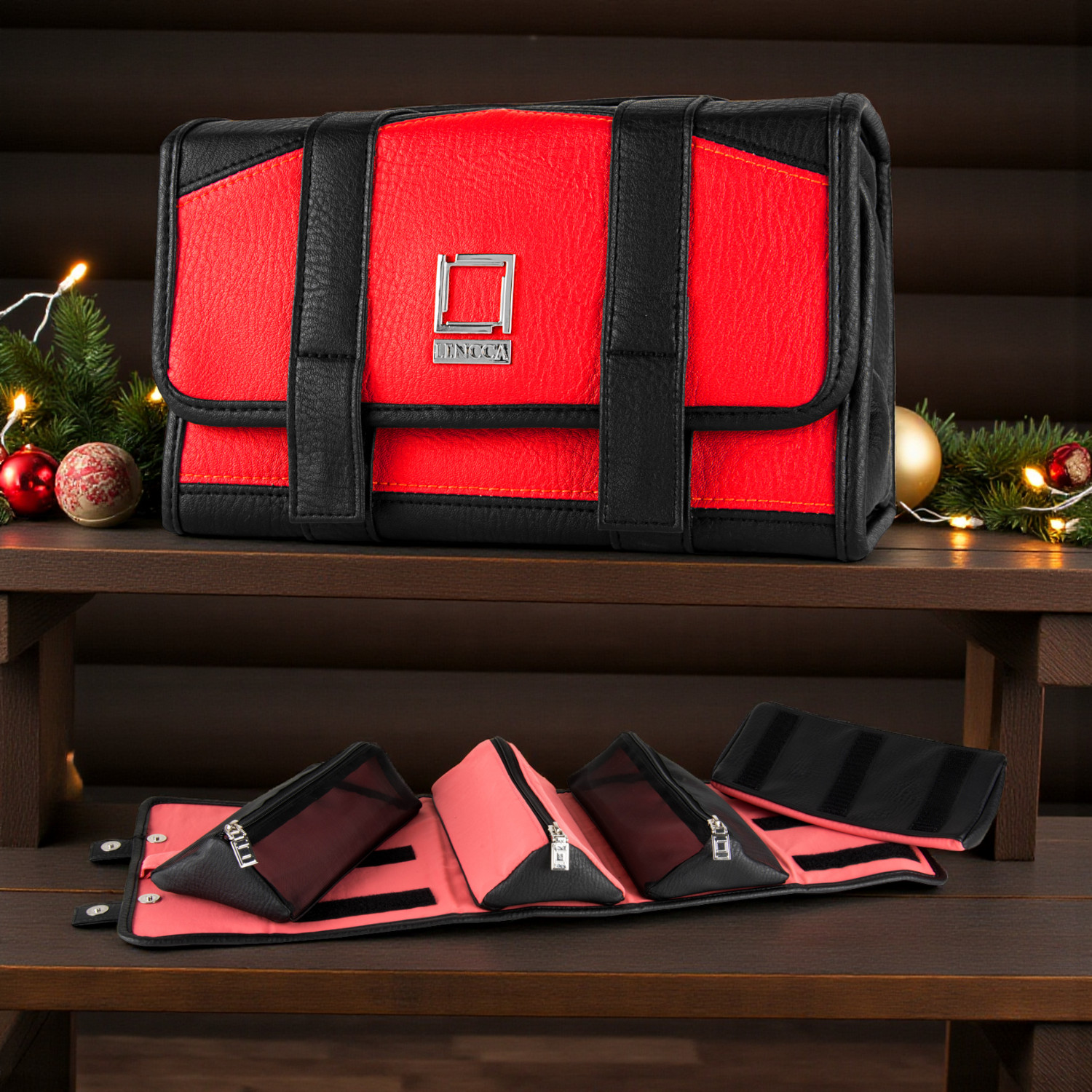 Compact Hanging Travel Toiletry Bag – Fold-Flat Organizer with Multiple Pockets, Water-Repellent Case for Travel & Everyday Use