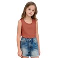 thumbnail image 4 of RXIRUCGD 2025 Vêtements d'Été pour Enfants T-shirt Imprimé Couleur Unie Mode Mignon Col Rond Imprimé Sans Manches, 4 of 8