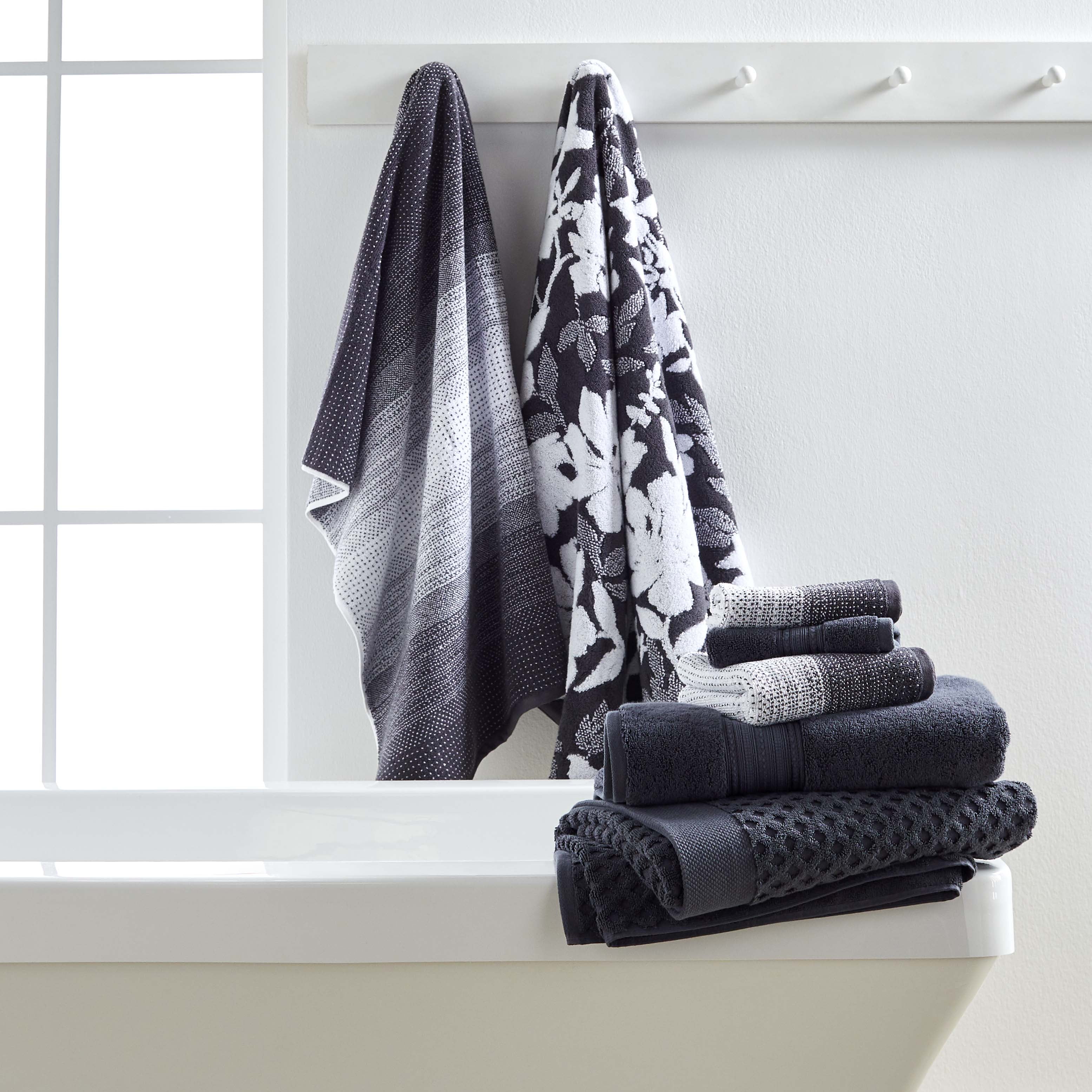 Better Homes & Gardens Signature Soft Floral 6 Piece Towel Set, Taupe  Splash 