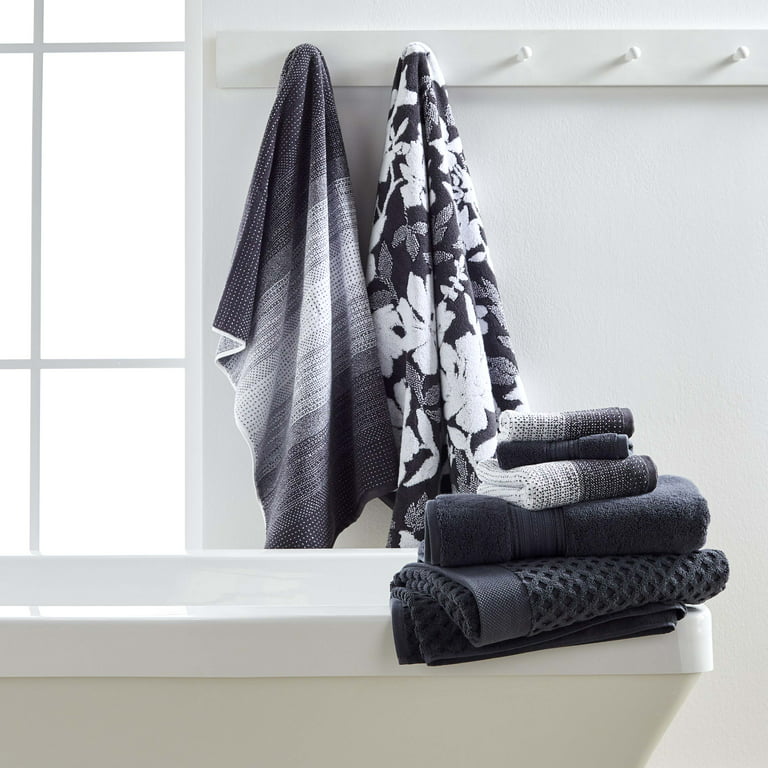 SPITIKO HOMES 6-Piece Silver Carded 100% Cotton Towel Set : 2 bath