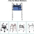 thumbnail image 4 of QAZbgdl Foldable Wheelchair Bag & Walker Side Organizer with Large Capacity, Cup Holder & Multiple Pockets | 1 Pcs | Blue or Gray | 20.47x17.72x12.99in, 4 of 7
