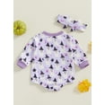 thumbnail image 3 of aturustex Halloween Clothes for Baby Girls Sweatshirt Romper Infant Ghost Print Long Sleeve Bodysuits Newborn Crew Neck Pullovers Jumpsuits for Kids Toddler Fashion Casual Daily Outfits, 3 of 7