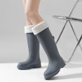 thumbnail image 2 of Oyedens Winter Knee High Rain Boots for Women Lining Thermal Tall Rainboots Non Slip Work Boots, 2 of 6