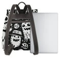 thumbnail image 3 of Balery Black White Spooky Ghosts Mochila de Cuero para Mujeres, Gran Capacidad, Bolsa de Viaje Multifuncional, Mochila de Cuero y Bolsa de Hombro para Mujeres, 3 of 4