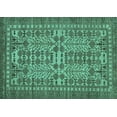 thumbnail image 1 of Ahgly Company Machine Washable Indoor Rectangle Southwestern Turquoise Blue Country Area Rugs, 7' x 10', 1 of 4