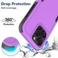 thumbnail image 4 of for iPhone 16 Pro Max Case, Military-Grade Drop Phone Case iPhone 16 Pro Max, Heavy Duty 2 in 1 Full Body Rugged Shockproof Protection Hybrid Hard PC Bumper Drop Protective Girls Women Men ,Purple, 4 of 5