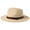 beige, variant on White Straw Woven Fedora Hat for Men Women: Wide Brim Summer Sun Cap with Leather Buckle, Unisex