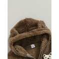 Infant Baby Girl Boy Winter Fuzzy Coat, 3D Bear Hooded Jacket Zipper