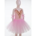 thumbnail image 5 of iiniim Kids Girls Lace Rhinestone Camisole Skirted Leotards Swan Dance Ballet Tutu Dress Performance Costumes, 5 of 7