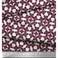 thumbnail image 3 of Soimoi Purple Rayon Crepe Fabric Floral Art Geometric Fabric Prints By Yard 46 Inch Wide, 3 of 3
