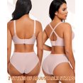 thumbnail image 3 of Bras SINFLA V Neck Wireless para mujer, cobertura total, 3 of 6