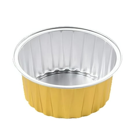 ACDANC Disposable Creme Brulee Ramekins,50pcs 5oz Baking Cups Ramekins Aluminum Foil Dessert Cups,Gold Cupcake Liners Mini Muffin Pans