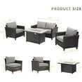 thumbnail image 2 of Grand Patio Outdoor 5-Piece Patio Conversation Set with Fire Pit Table, Luxury 4-Seats Wicker Patio Furniture Sectional Sofa/Chair with Thick Cushions, Gray, 2 of 10