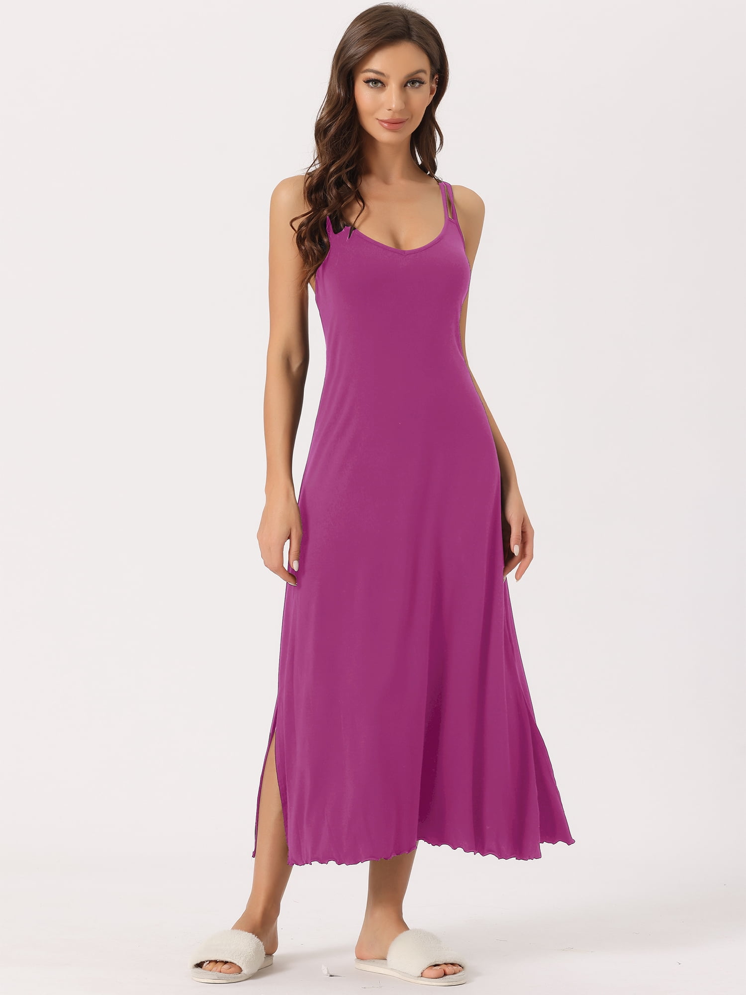 DARING DIVA Women's Lingerie Nighties Midi Racer Back Pajama Dress XL Rose Red