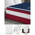 thumbnail image 6 of Navy Blue Red Stripe King Size Flat Sheet, Wrinkleproof & Fadeproof Cooling Flat Bed Sheet Only, Coastal Nautical Rudder Farmhouse Breathable Soft Bedding Top Sheets 105 x 98 Inches, 6 of 8
