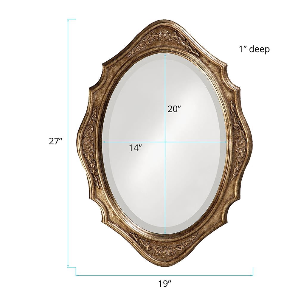 Tyler Dillon Bronze Wood Oval Framed Wall Mirror