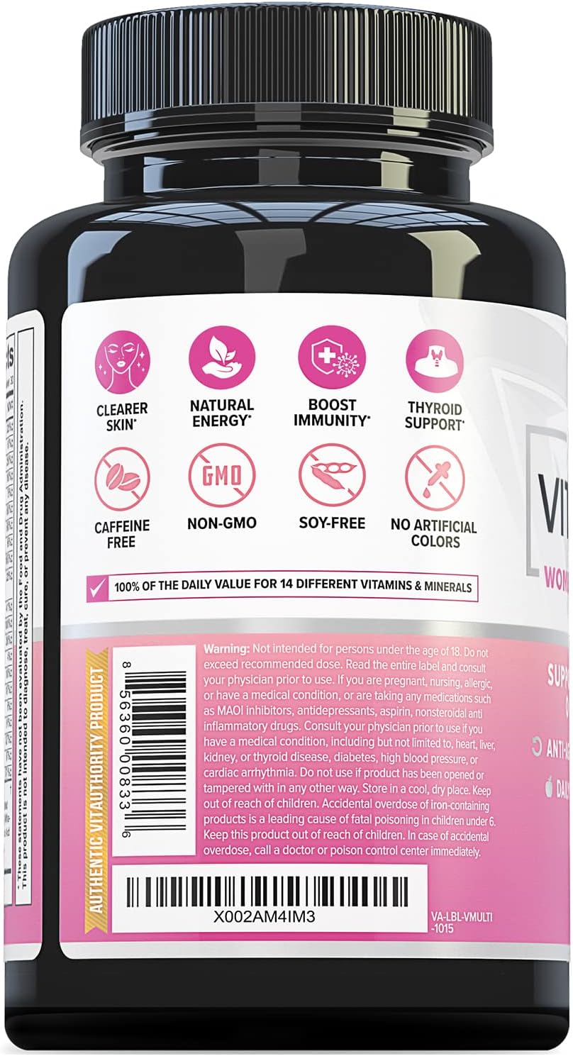 Vitauthority Vita Multi Daily Multivitamin for Women, Unflavored, 90 Capsules