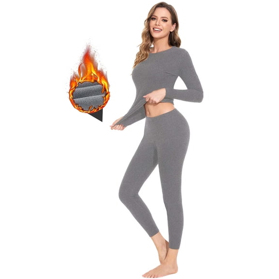 Thermal Underwear For Women Long Johns With Fleece Lined,Base Layer Skiing Winter Warm Top & Bottom