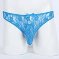 thumbnail image 2 of Mens Underwear Men Lingerie Floral Lace Semi See-through Bikini Briefs T-back Underwear, 2 of 8