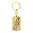thumbnail image 4 of Celestial Planet Ring Stainless Steel or 18k Gold Premium Swivel Dog Tag Keychain, 4 of 16