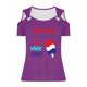 thumbnail image 4 of Fiudx Camisas para Mujer Top de Manga Corta con Cuello En V y Hombros Descubiertos Sexy para El Día de La Independencia para Mujer, 4 of 4
