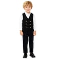 thumbnail image 2 of Boys Blazer Vest, Preppy Style Casual Waistcoat for Kids, Mid-Length Layering Vest for Autumn Winter School and Outdoor Activities, Boys Sleeveless Jacket, 2-14Y Black 100, 2 of 9
