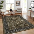 thumbnail image 3 of FairOnly 6'x9'Machine Washable Floral Printed Rugs for Dinning Room Non Slip Brown Area Rug, 3 of 8
