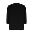 thumbnail image 4 of BXINGOHAI Women's Plus Size 3/4 Sleeve Tunic Top Crew Neck Summer Oversized Fit Basic T Shirts Blouse Black,2XL, 4 of 7