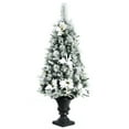 thumbnail image 1 of Patiojoy 4ft Artificial Christmas Tree Pre-lit Entrance Tree Xmas Tree w/ 100 Warm White LED Lights, 1 of 8