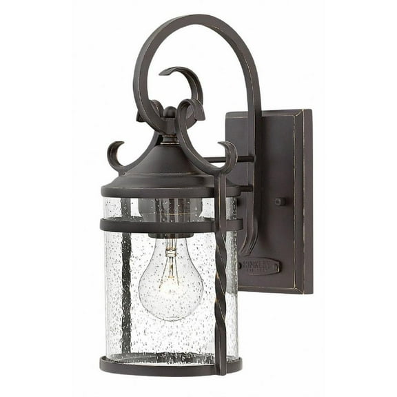 1 Light Small Outdoor Wall Lantern in Rustic Style 7 inches Wide By 13 inches High-Clear Seedy Glass Color Bailey Street Home 81-Bel-2986243