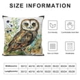 thumbnail image 5 of Orinice Owl Flowers Graphic Decorative Cushion Throw Pillow Cover for Home Living Room Sofa, Short Plush, Square, 1PC 20x20in, 5 of 5