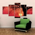 thumbnail image 3 of Modular Frame 5pcs Red Sky Sunset Sunset tree Tree Shadow Nature Landscape Canvas Printed Oil Painting Picture Poster, 3 of 5