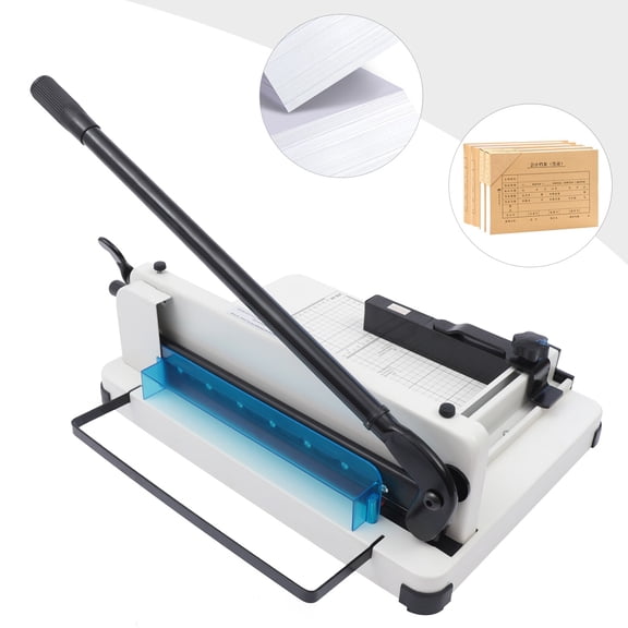 27.56*15.35*13.2in White Simple Professional Paper Trimmer Guillotine Paper Cutter Heavy Duty Metal Base