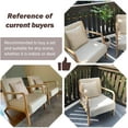 thumbnail image 5 of YODOLLA Mid-Century Accent Chair Set of 2,  Fabric Arm Chair for Living Room - Beige, 5 of 6