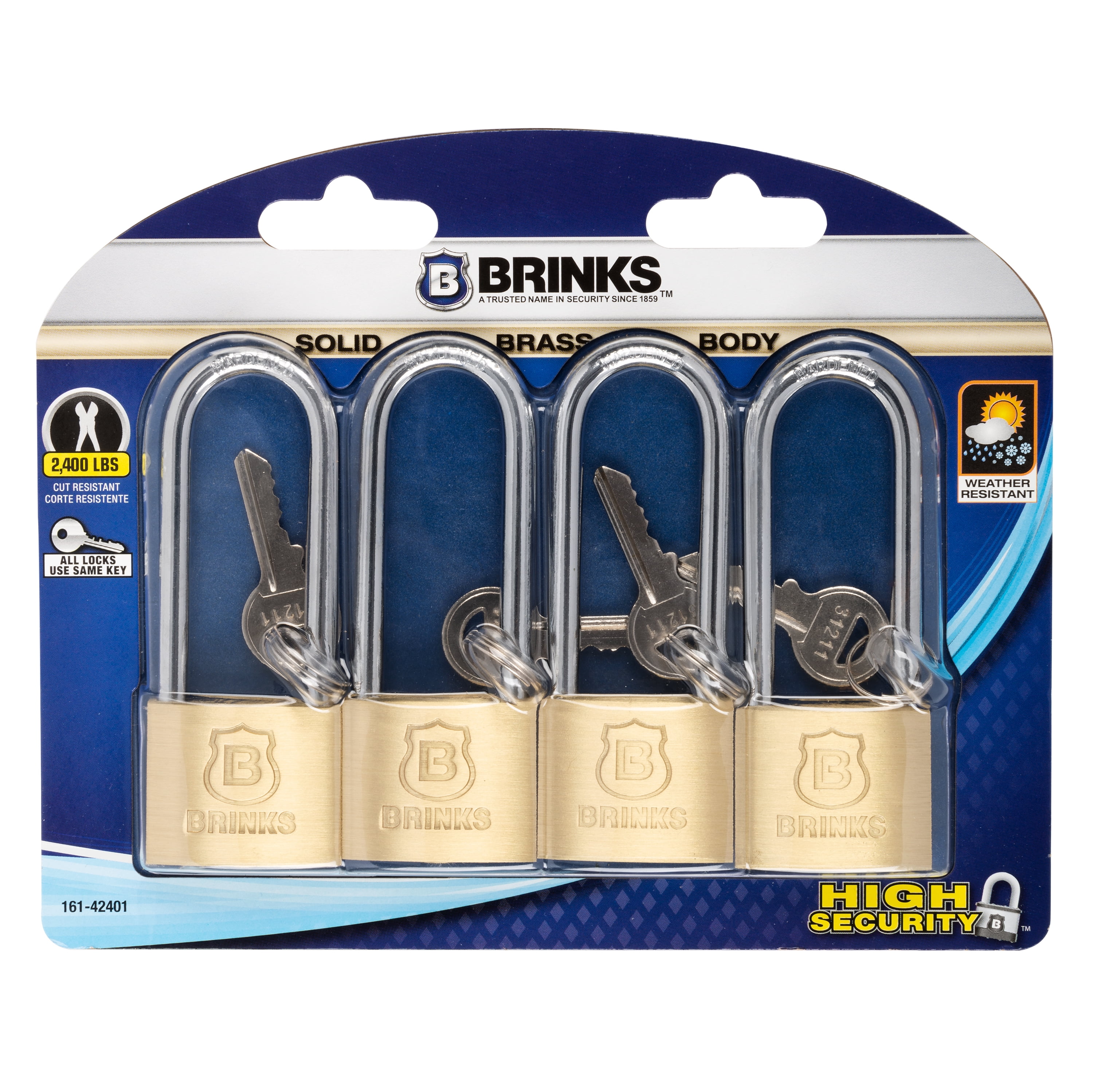 Brinks 40mm Solid Brass Padlock 161-40001-6