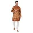 thumbnail image 1 of eloria Men's Tunic Jacquard Kurta Pajama Indian Traditional Suit Wedding Party Dress Set Party Wear Apparel, 1 of 6