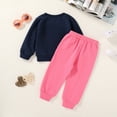 thumbnail image 3 of Happy Town Toddler Girl Fall Outfits Long Sleeve Letter Top and Long Pants Set Toddler Sweatsuits, 3 of 9