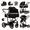 High view-BLACK GOLD, variant on EaseBaby 2-in-1 Baby Stroller,Travel Pushchair, High-View Infant Carriage with Cup Holder, Mosquito Net for 0-36 Months,Unisex,Black Gold