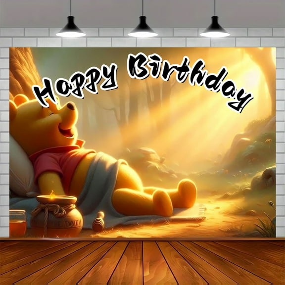 Winnie the Pooh birthday background, the ideal choice for indoor and outdoor celebrations, the perfect birthday party and festival event, birthday decoration