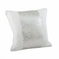thumbnail image 2 of SARO 700.S20S 20 in. Square Metallic Banded Design Pillow - Silver, 2 of 4