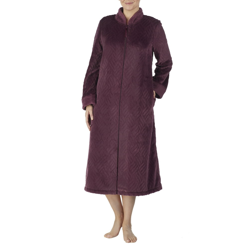 Secret Treasures Secret Treasures Women's and Women's Plus Traditional Plush Zip Robe