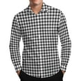 thumbnail image 3 of Txeol Men's Button Down Plaid Dress Shirts Long Sleeve Casual Lapel Checkered Shirt Fall Winter Fashion Clothes Gray S, 3 of 9